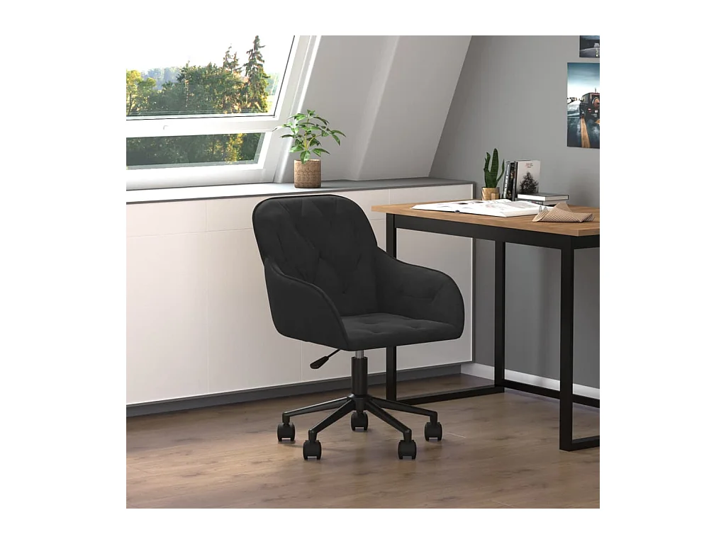 Chaise pivotante de bureau Noir Velours FR60458