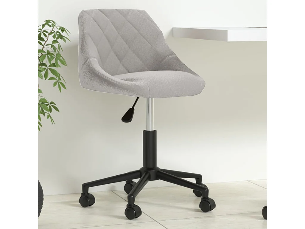 Chaise pivotante de bureau Gris clair Velours FR43571
