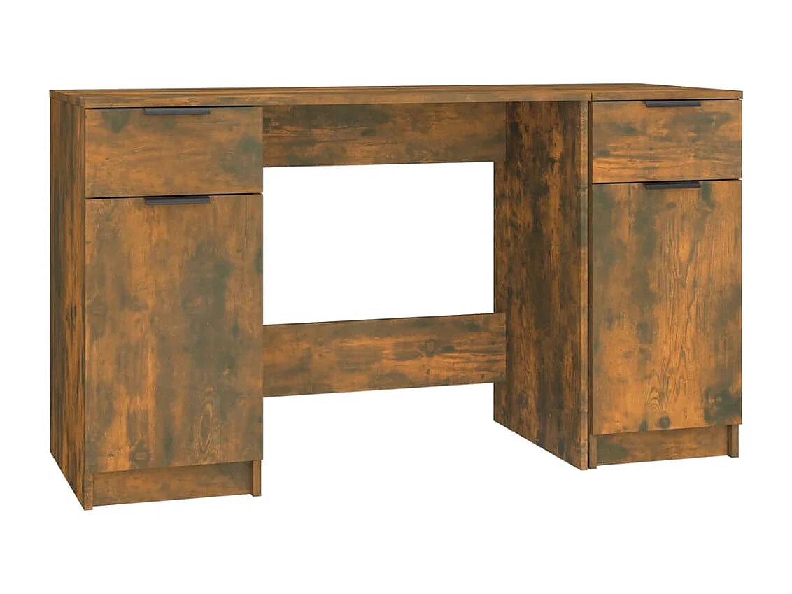 Bureau avec armoire latérale Chêne fumé Bois d'ingénierie FR31790