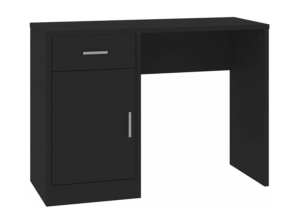 Bureau avec tiroir et armoire Noir 100x40x73 cm Bois ingénierie FR52611