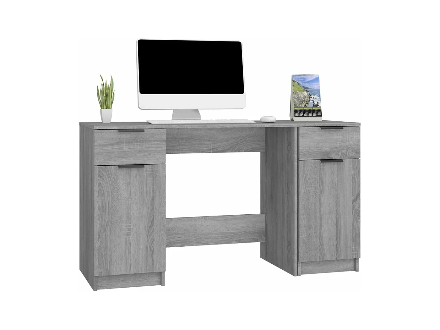 Bureau avec armoire latérale Sonoma gris Bois d'ingénierie FR82005