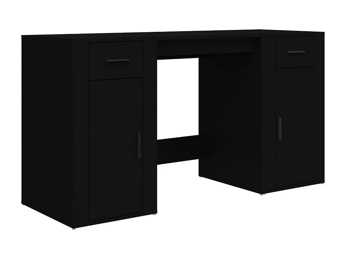 Bureau avec armoire noir bois d'ingénierie FR42028