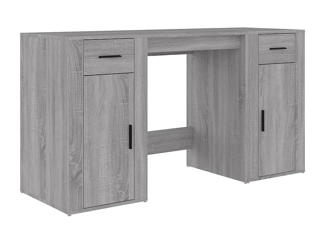 Bureau avec armoire sonoma gris bois d'ingénierie FR80743