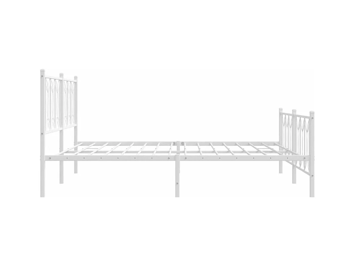 Cama 180x200 cm - metal con cabecero y estribo blanco ES121440