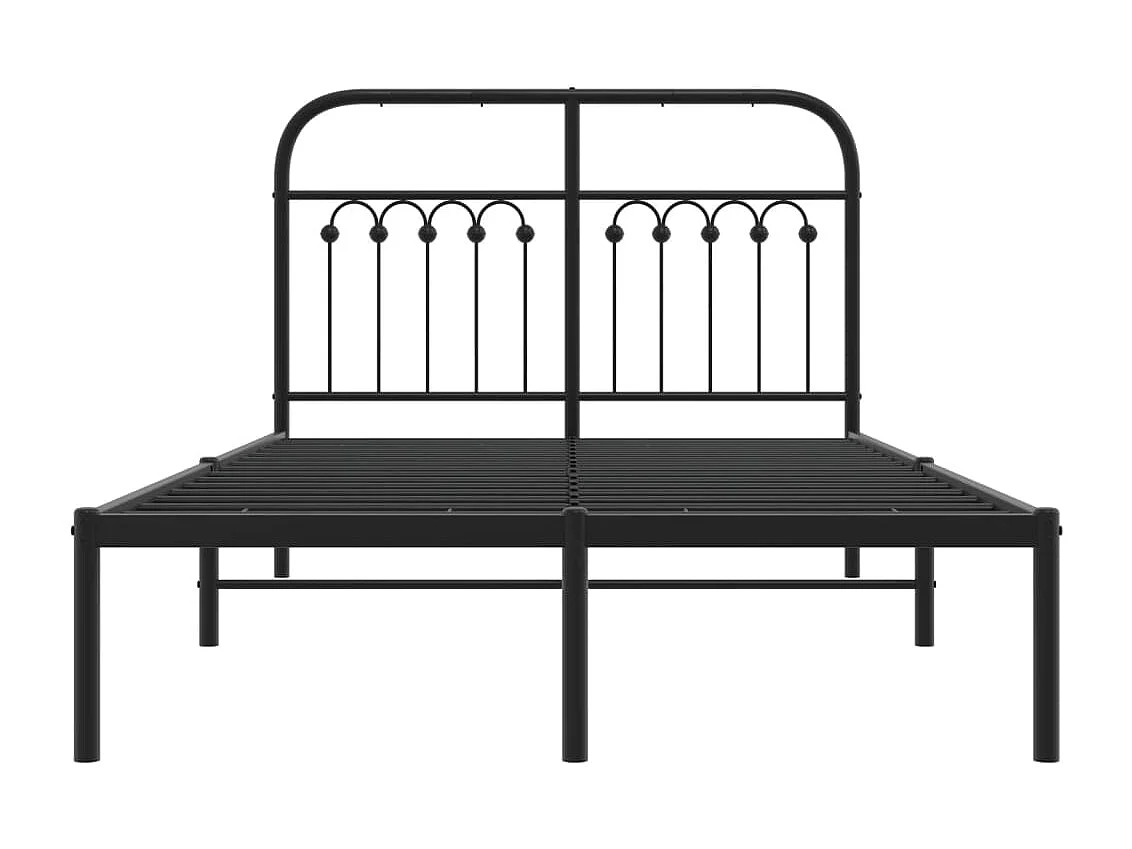 Cama matrimonial- 120x190 cm con cabecero metal negro ES817326