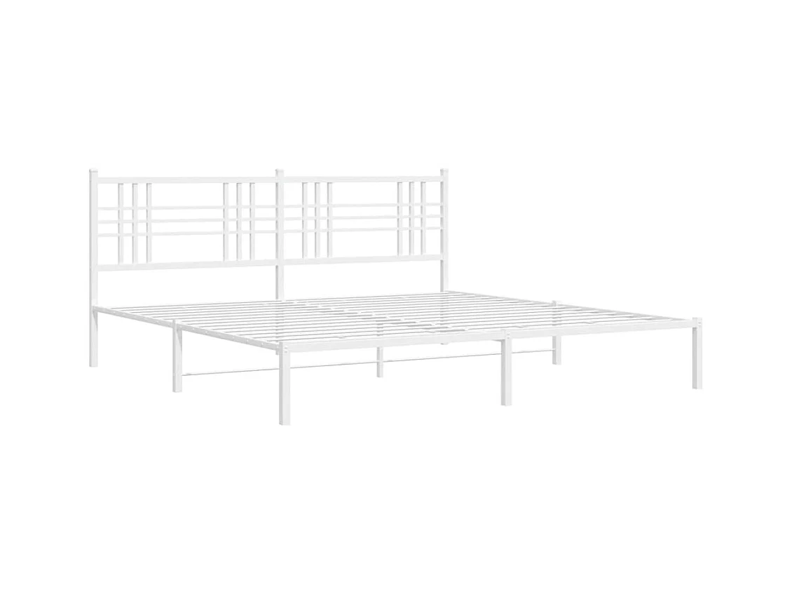 Cama com cabeceira 183x213 cm metal branco PT511249