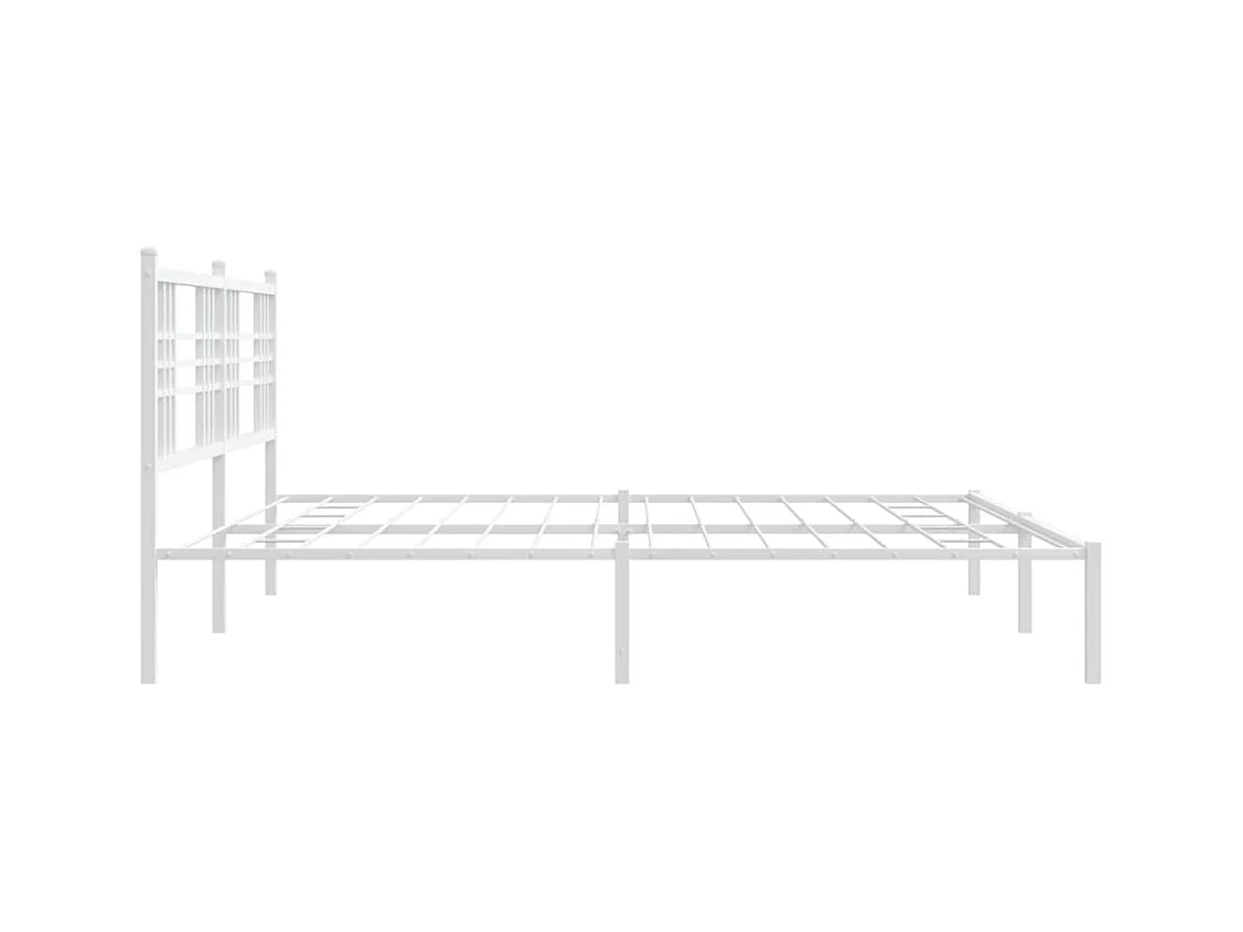 Cama com cabeceira 183x213 cm metal branco PT511249