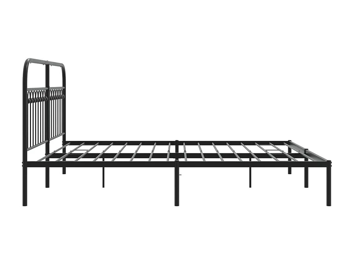 Cama com cabeceira 183x213 cm metal preto PT826577