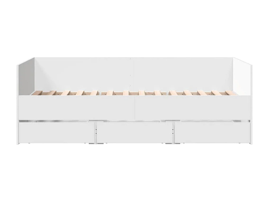 Lit de jour avec tiroirs blanc 75x190 cm bois d'ingénierie FR87425