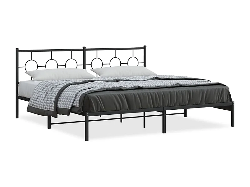 Cama com cabeceira 193x203 cm metal preto PT516261