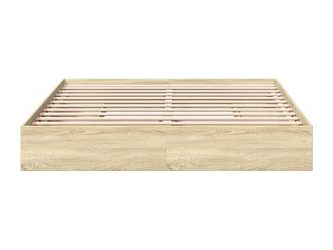 Lit double à tiroirs chêne sonoma 180x200cm bois d'ingénierie FR22194