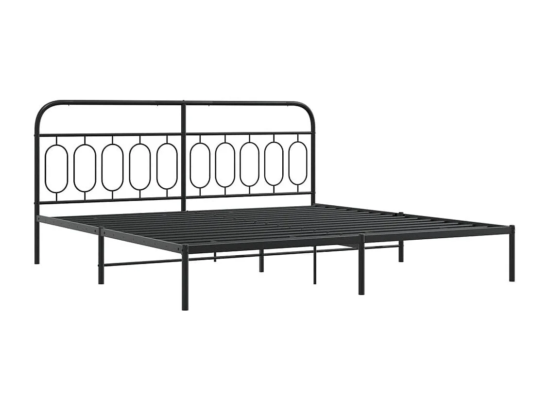 Bedframe met hoofdbord metaal zwart 200x200 cm BE190377