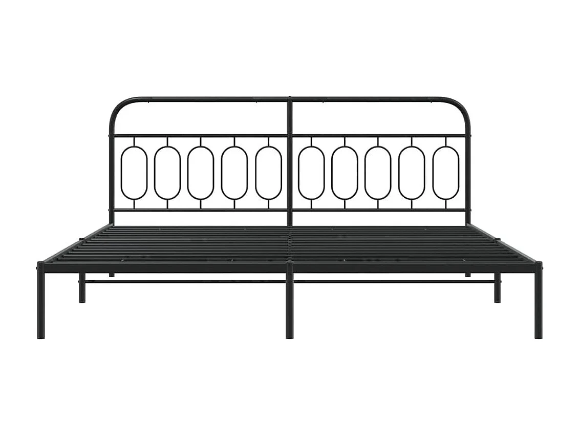 Bedframe met hoofdbord metaal zwart 200x200 cm BE190377