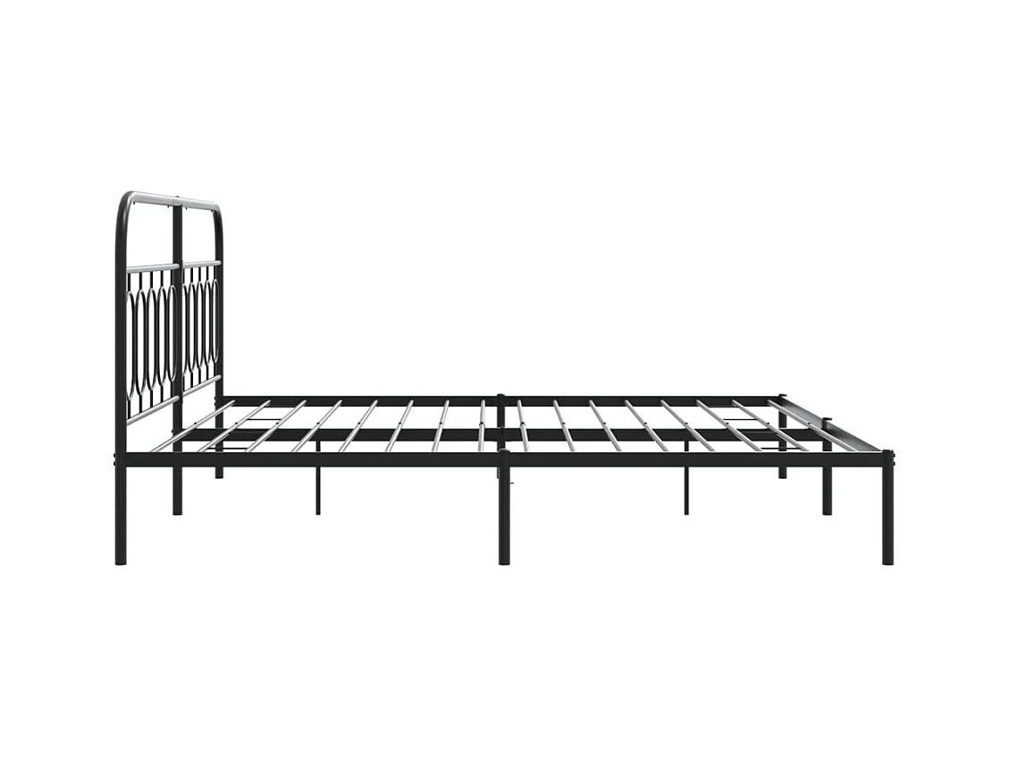 Cama matrimonial- 200x200 cm con cabecero metal negro ES326058
