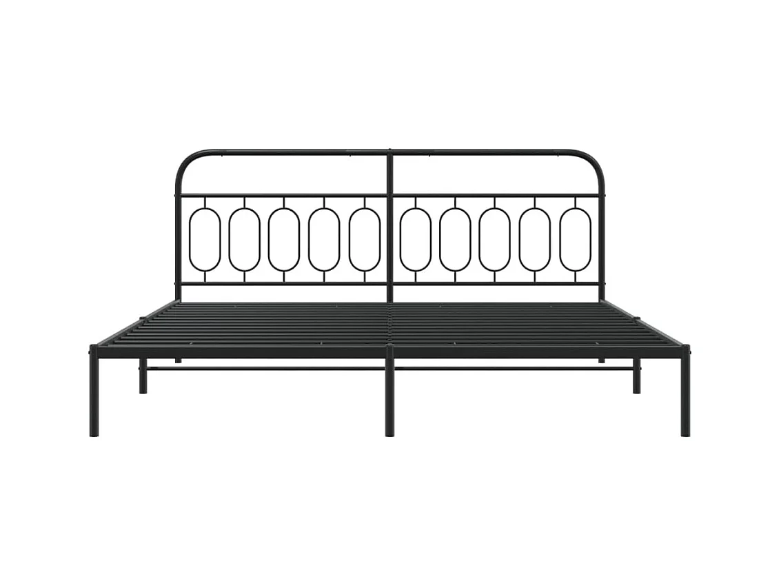 Cama matrimonial- 200x200 cm con cabecero metal negro ES326058