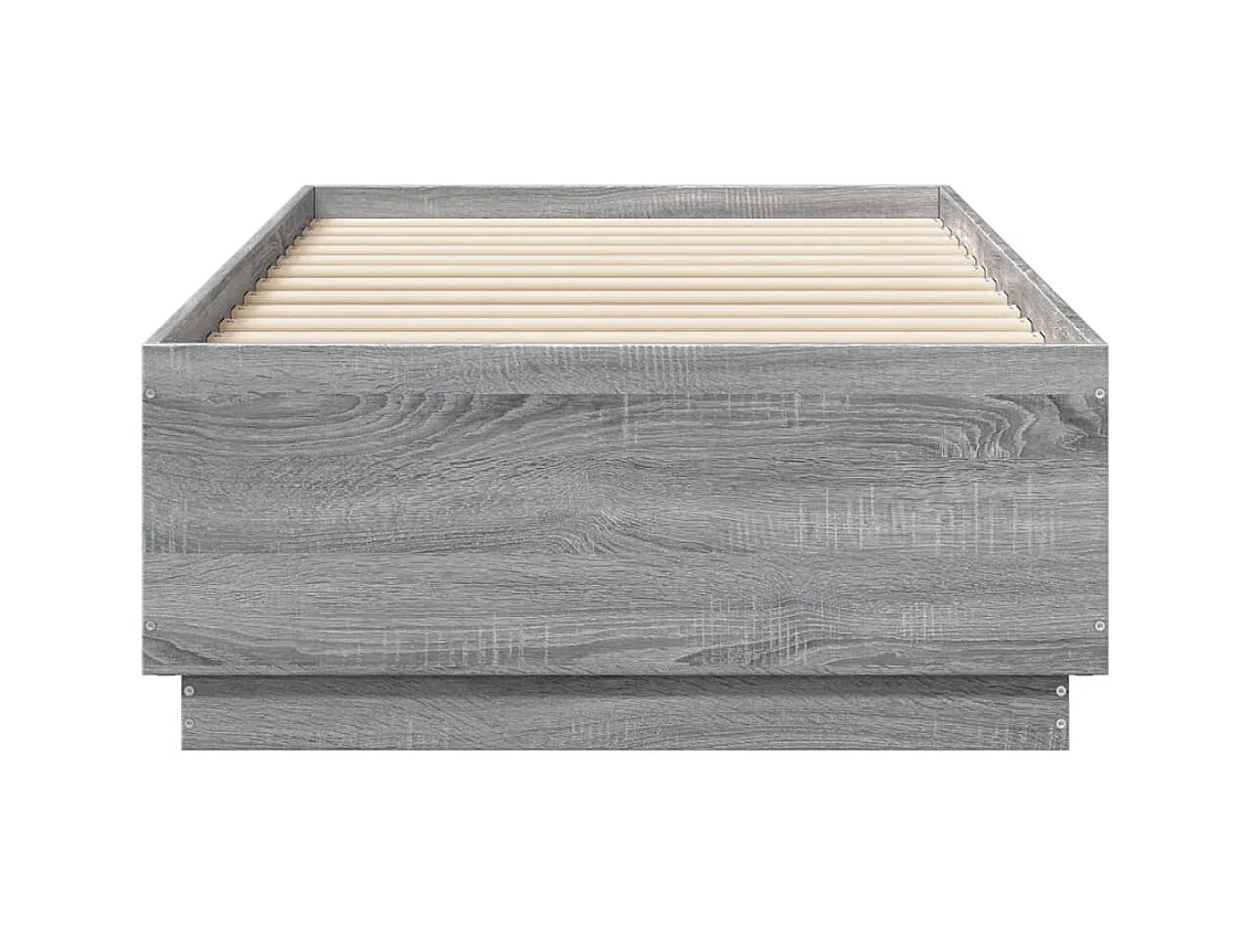 Bedframe bewerkt hout grijs sonoma eikenkleurig 90x190 cm BE196944