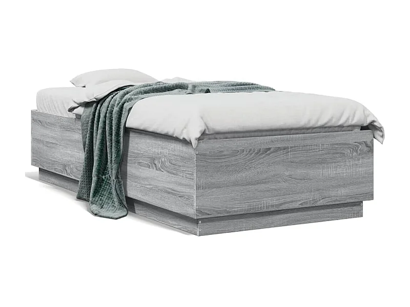 Lit simple sonoma gris 90x190 cm bois d'ingénierie FR55347