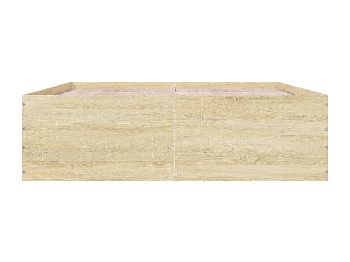 Lit double chêne sonoma 160x200 cm bois d'ingénierie FR16441