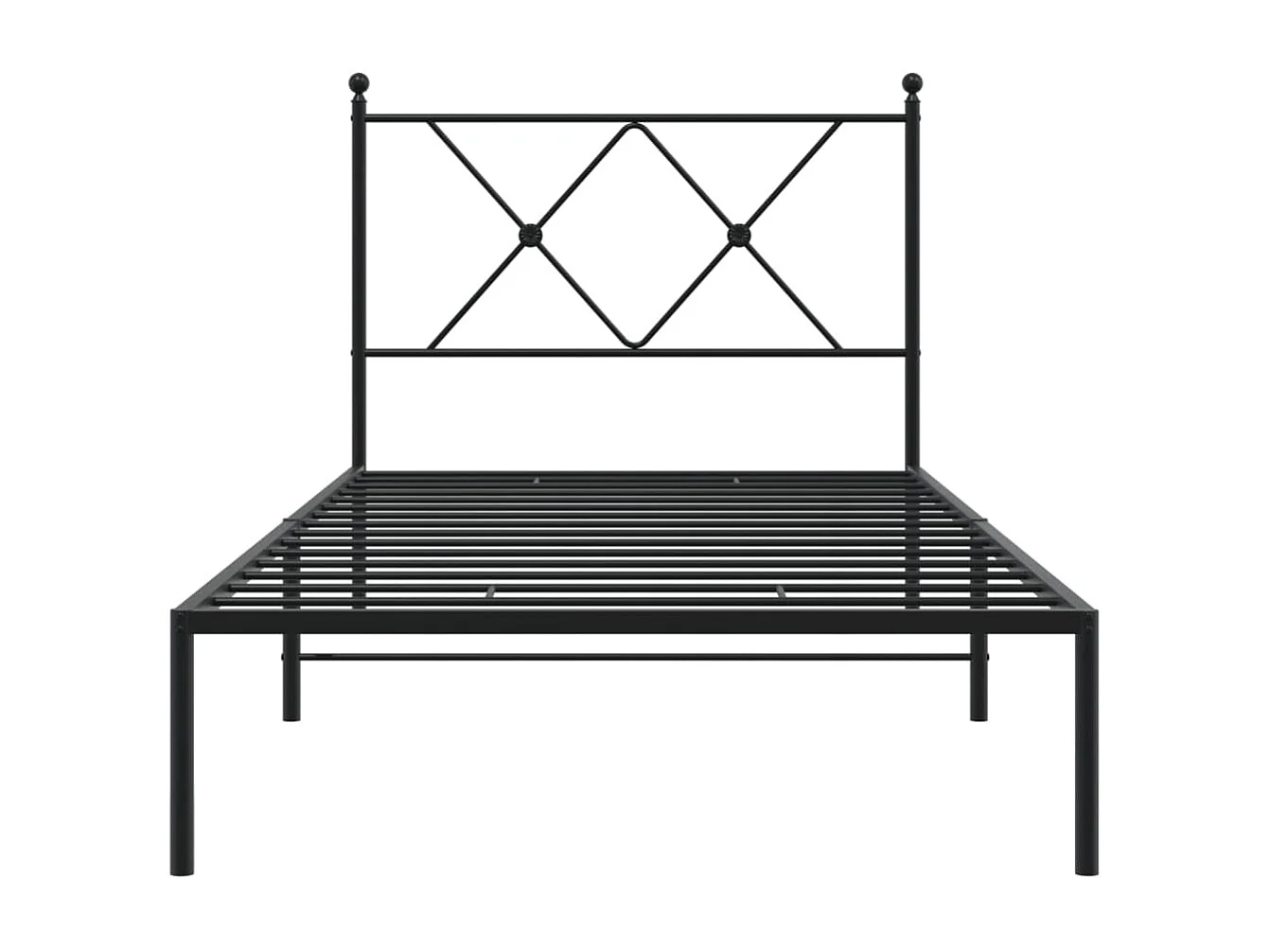 Cama individual- 90x190 cm con cabecero metal negro ES430617