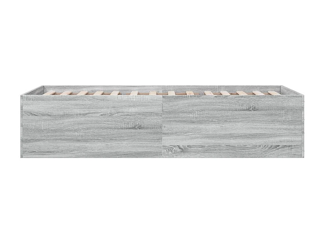 Lit simple sonoma gris 90x200 cm bois d'ingénierie FR55333