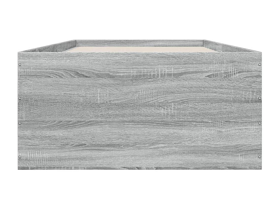 Lit simple sonoma gris 90x200 cm bois d'ingénierie FR55333
