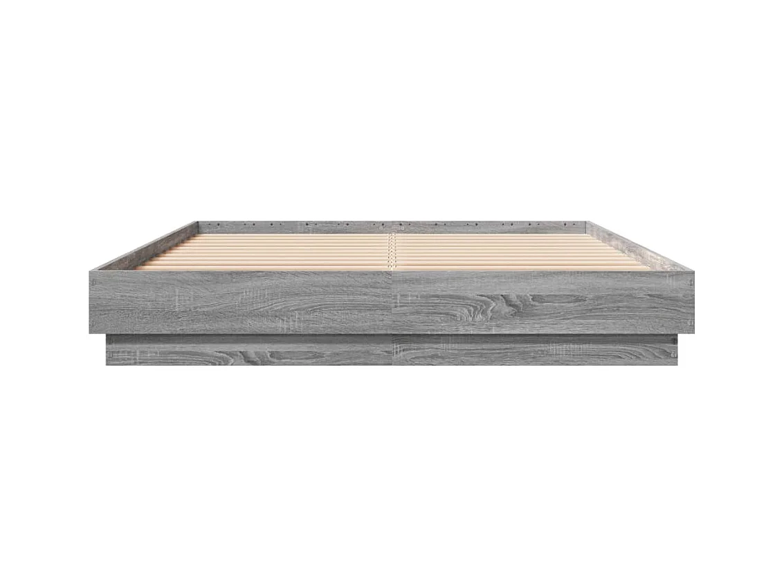 Bedframe bewerkt hout grijs sonoma eikenkleurig 120x200 cm BE480866