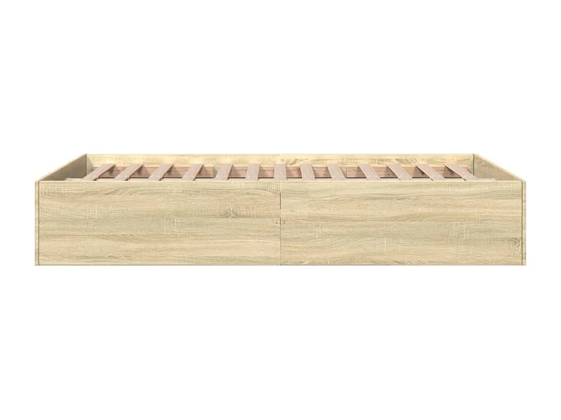 Lit double chêne sonoma 140x200 cm bois d'ingénierie FR62456