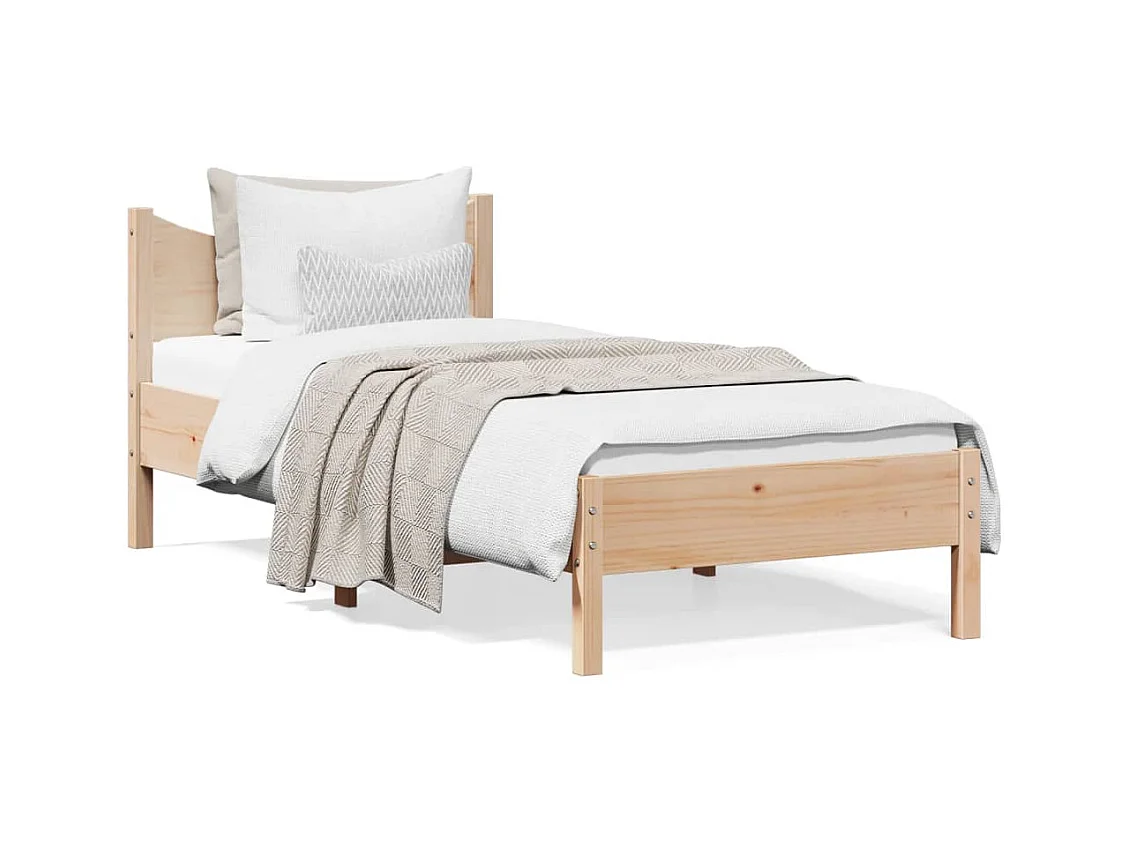 Lit simple 75x190 cm Bois de pin massif FR57877