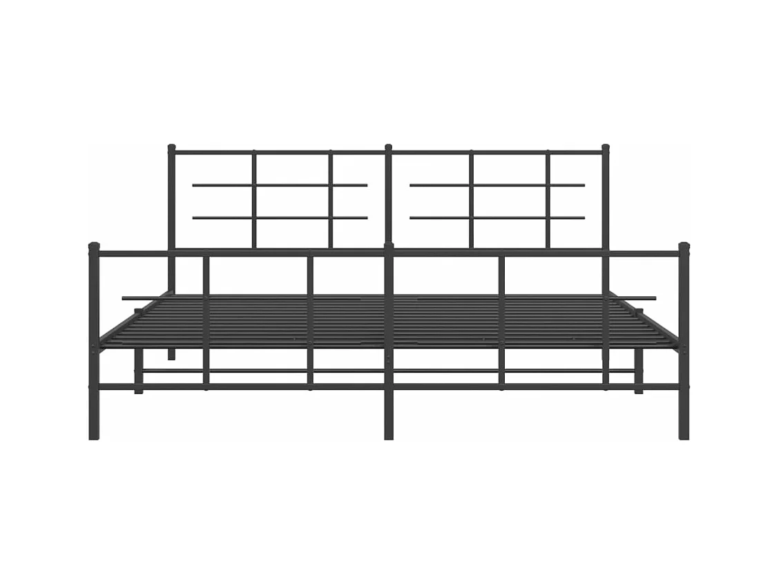 Cama matrimonial- 183x213 cm cabecero y estribo metal negro ES604574