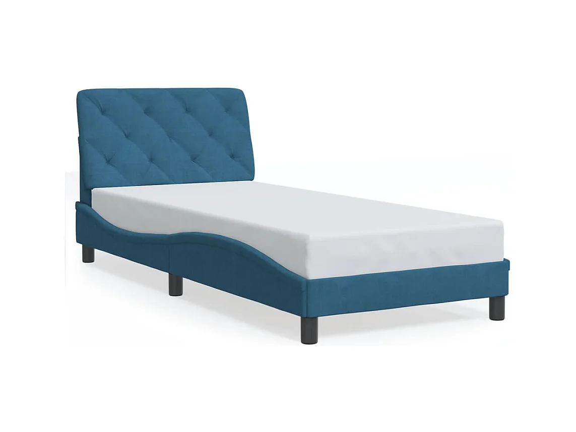 Lit simple avec lumières LED bleu 80x200 cm velours FR13952