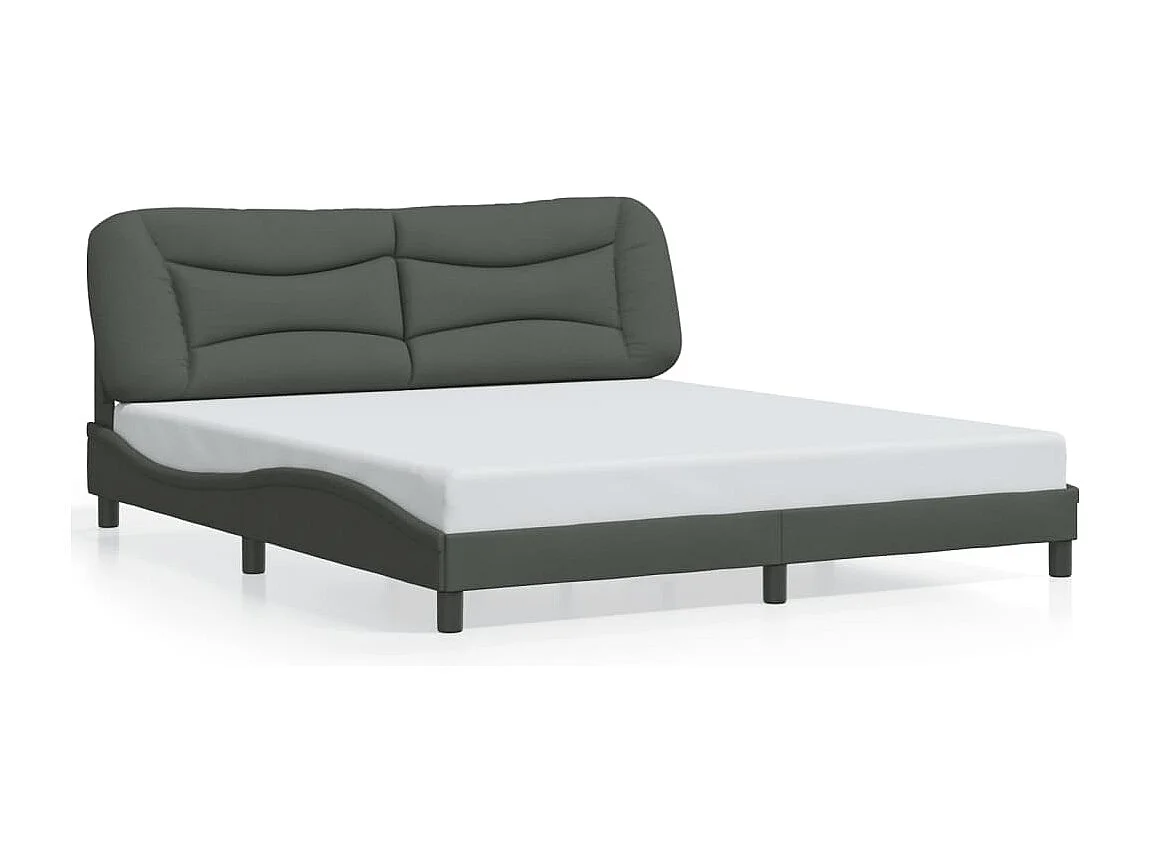 Cama 180x200 cm tecido cinzento-escuro PT927627
