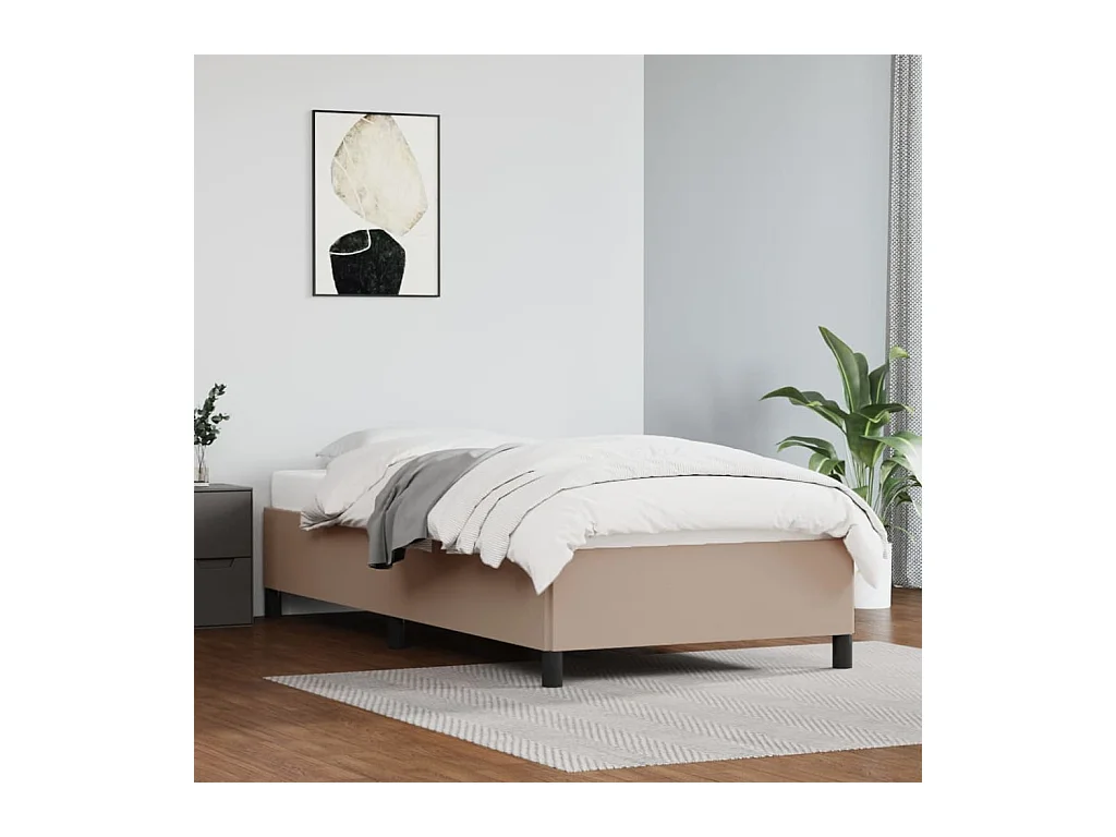 Lit simple Cappuccino 90x200 cm Similicuir FR25368