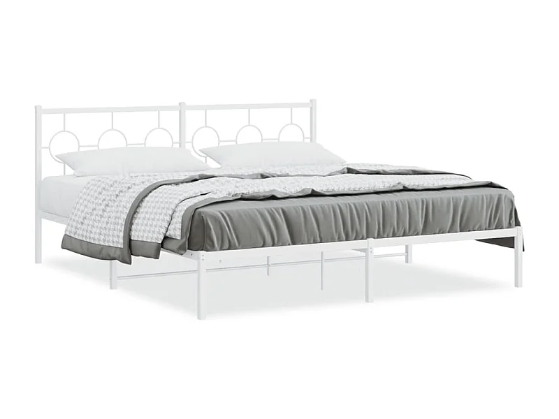 Cama com cabeceira 180x200 cm metal branco PT667506