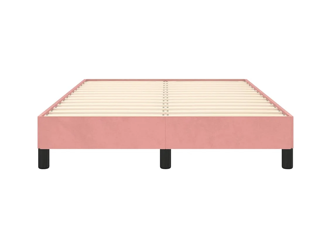 Lit double rose 120x190 cm velours FR76988