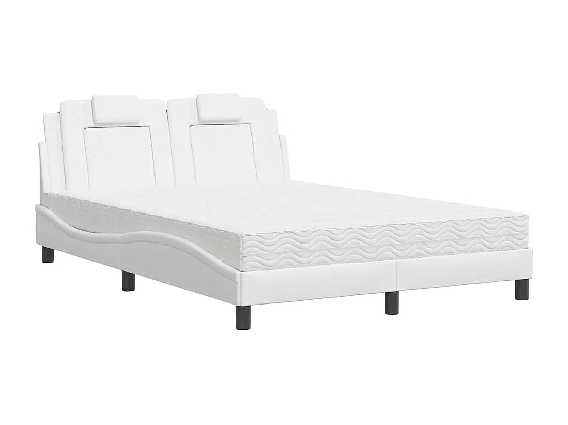 Bed met matras kunstleer wit 140x200 cm BE842468