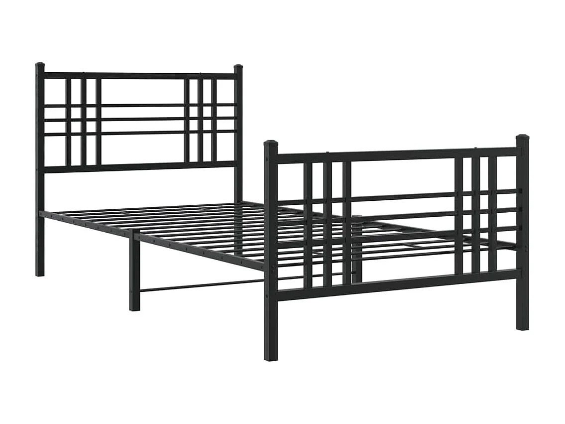 Bedframe met hoofd- en voeteneinde metaal zwart 100x190 cm BE101403