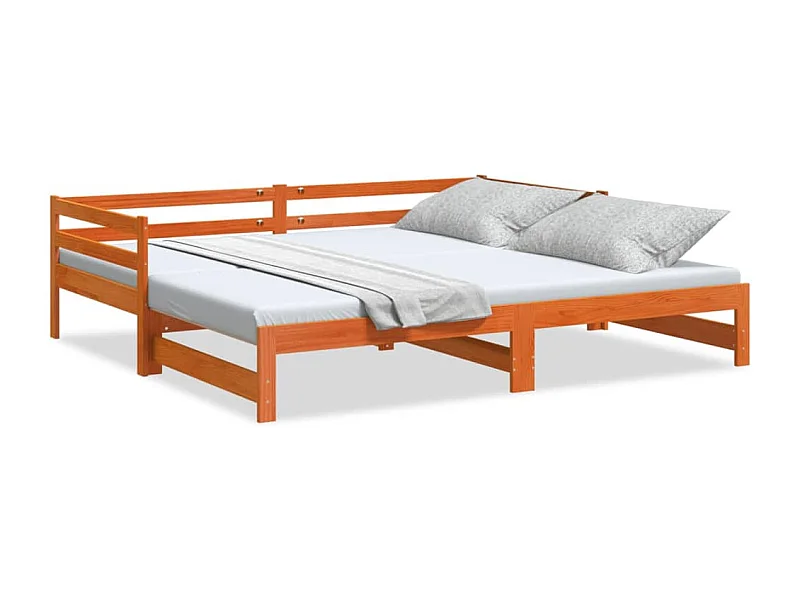 Slaapbank met onderschuifbed 80x200 cm massief grenenhout BE205715