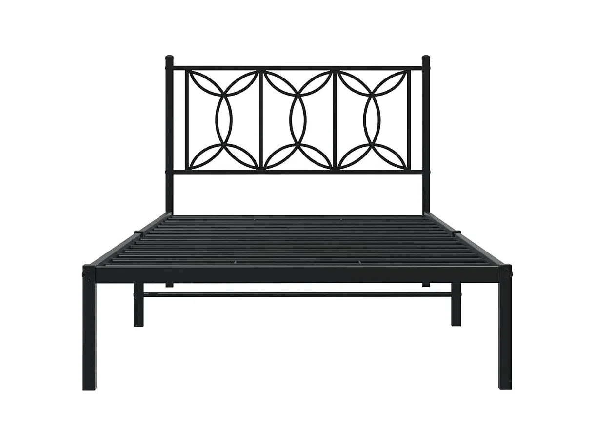 Cama individual- 107x203 cm con cabecero metal negro ES822390
