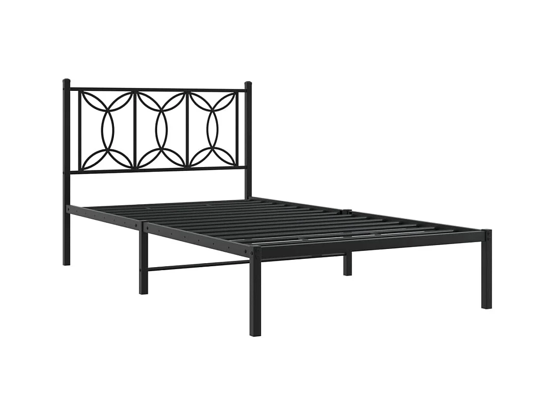 Cama individual- 107x203 cm con cabecero metal negro ES822390