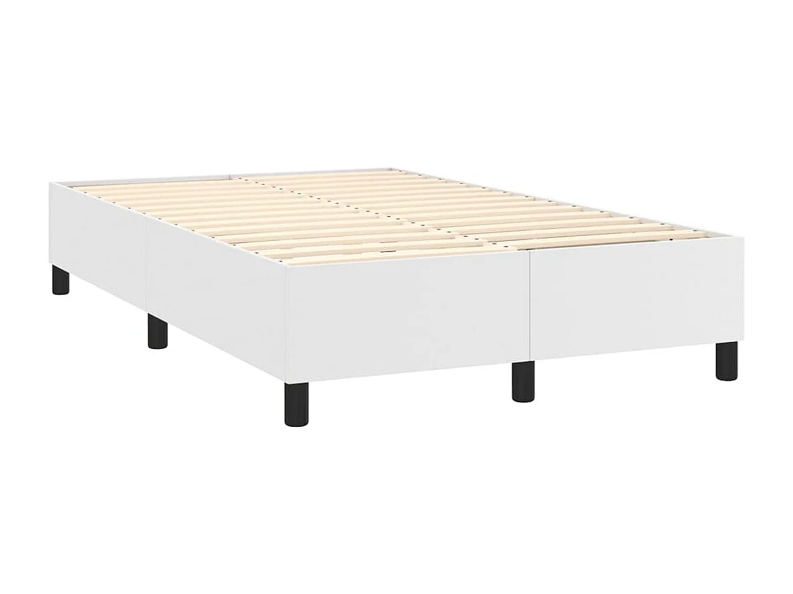 Lit double Blanc 120x200 cm Similicuir FR27495