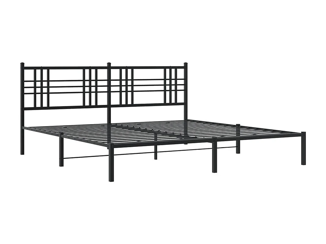 Cama com cabeceira 193x203 cm metal preto PT355143
