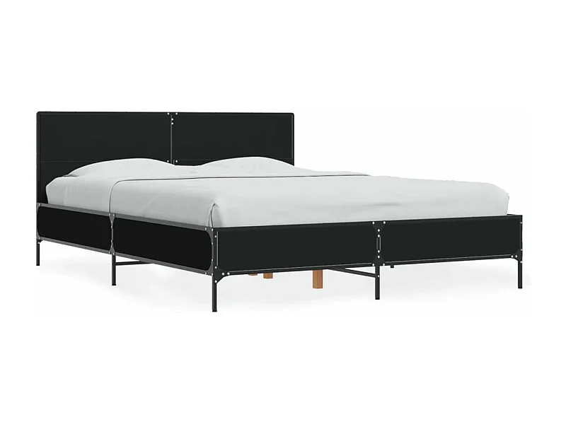 Cama 120x200 cm derivados de madeira/metal preto PT937738
