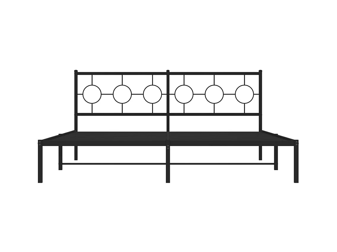 Cama matrimonial- 183x213 cm con cabecero metal negro ES185755