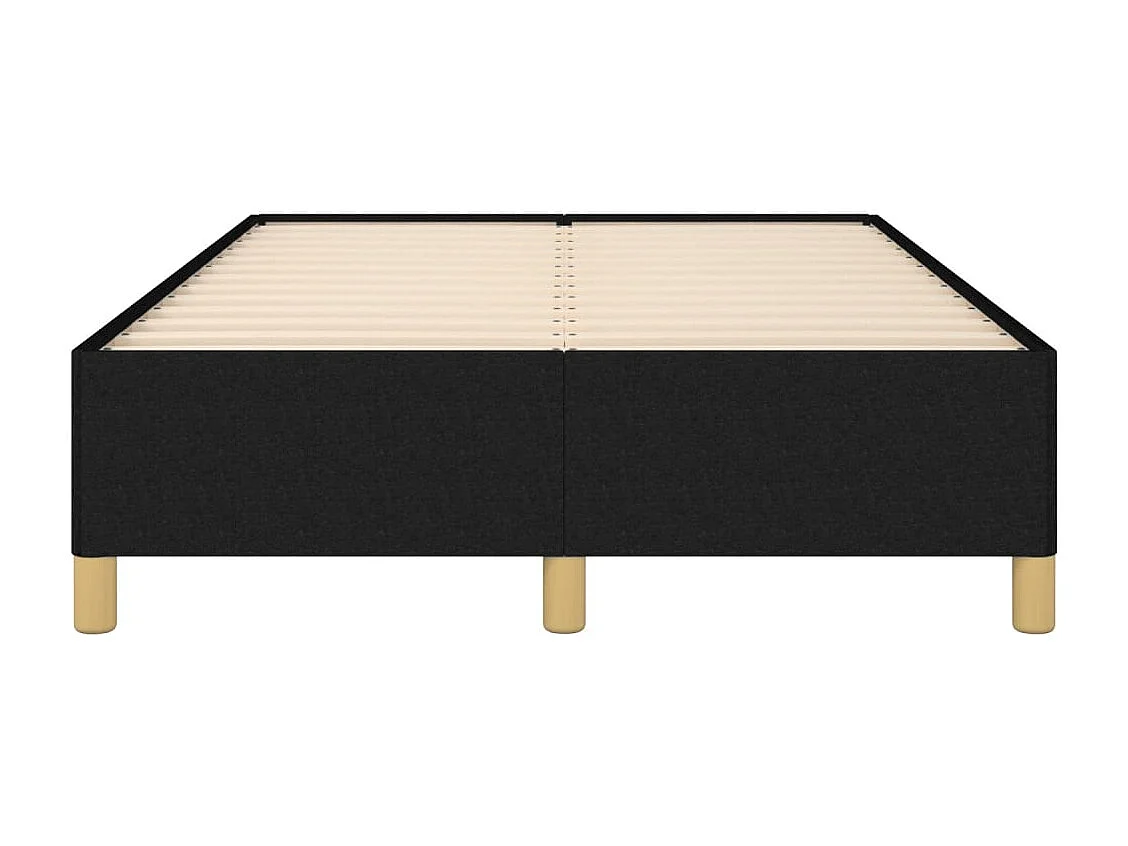 Lit double noir 120x190 cm tissu FR19270