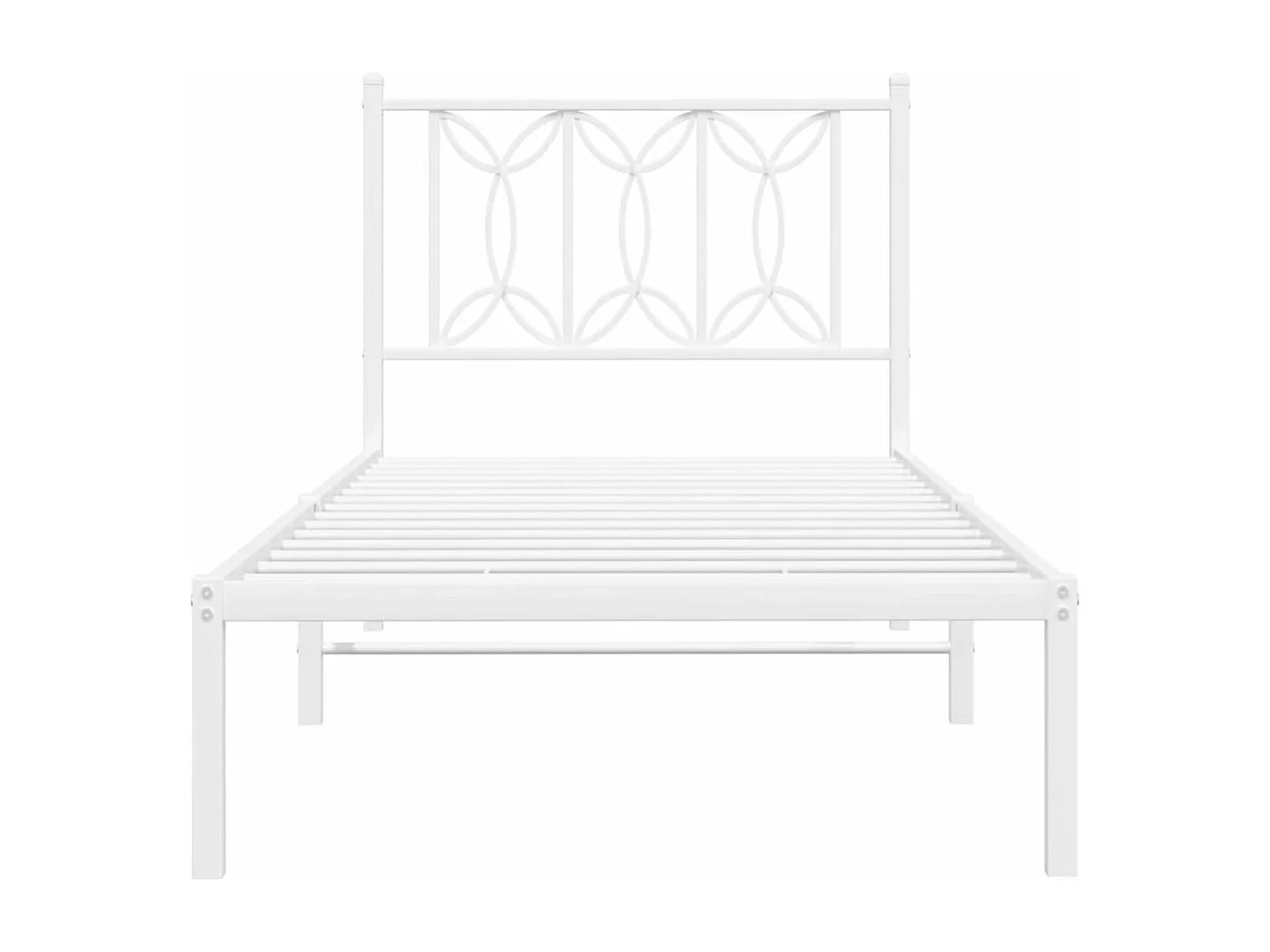 Lit simple métal + tête de lit blanc 80x200 cm FR98886