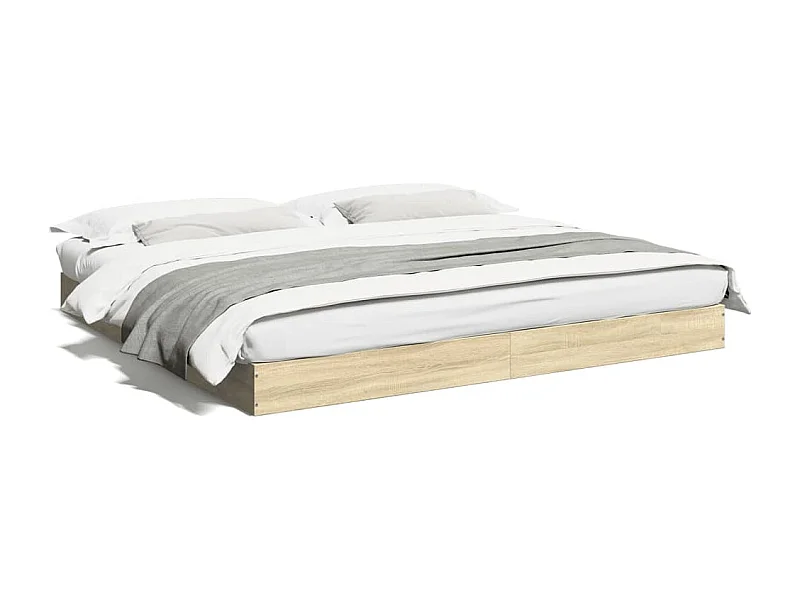 Bedframe bewerkt hout sonoma eikenkleurig 180x200 cm BE984505