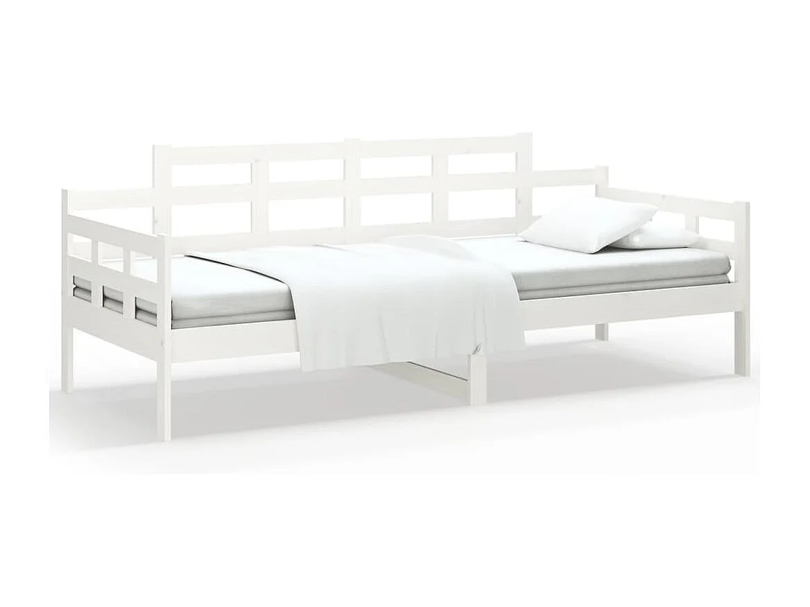 Sofá cama madera maciza de pino blanco 90x200 cm ES205560