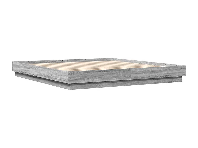 Lit double sonoma gris 200x200 cm bois d'ingénierie FR86002