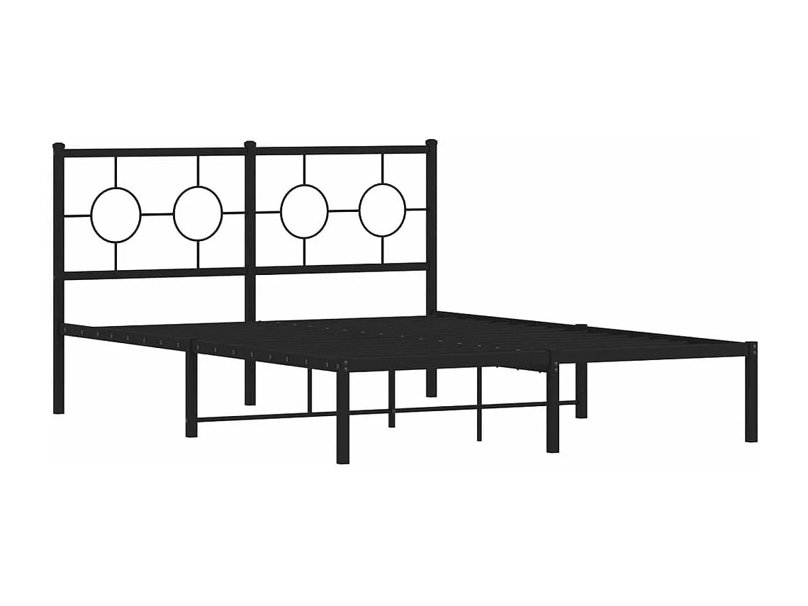Cama com cabeceira 140x200 cm metal preto PT547692