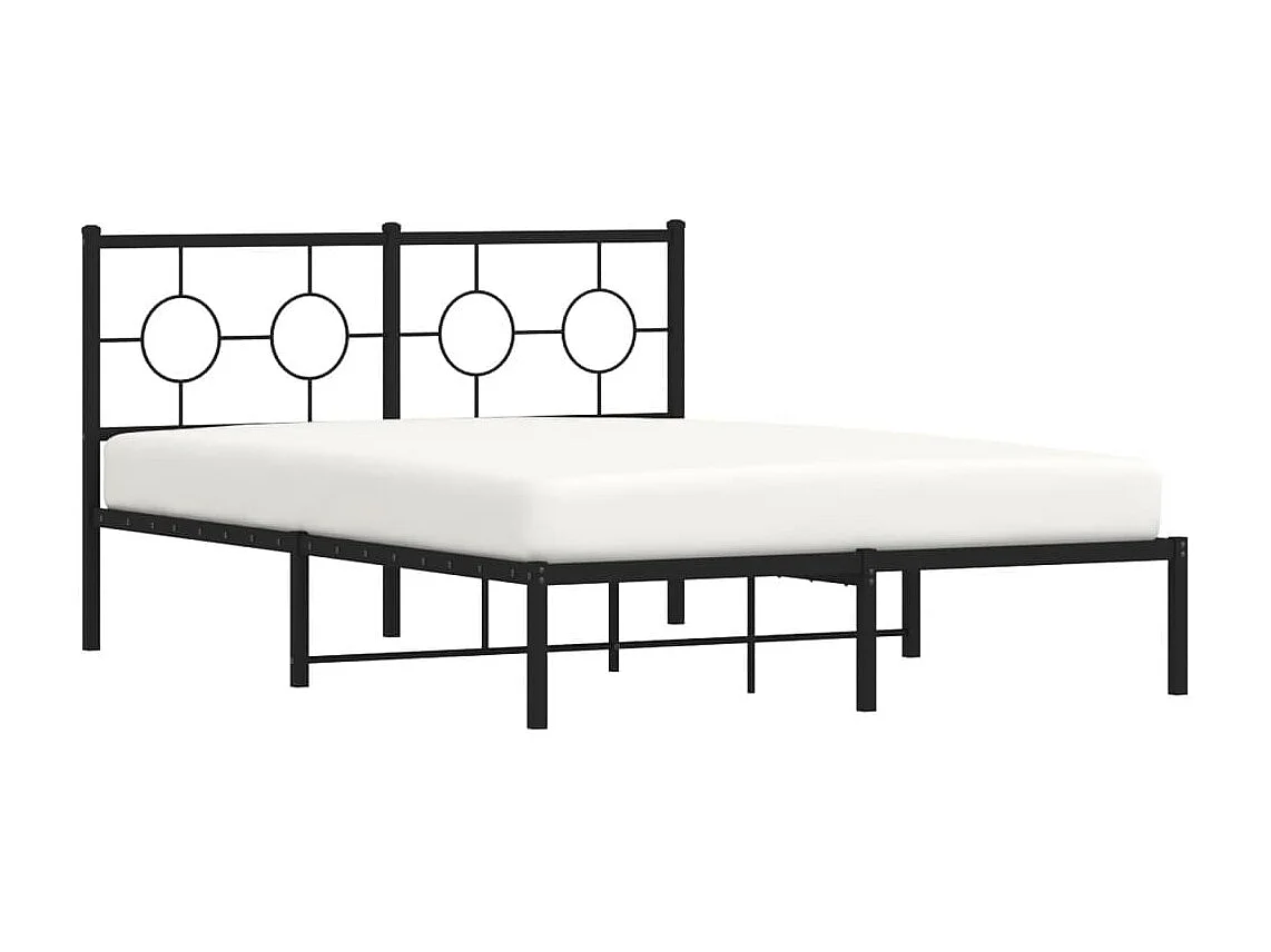 Cama com cabeceira 140x200 cm metal preto PT547692